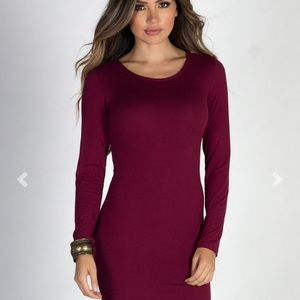 Brand new never worn long sleeve Maroon dress!